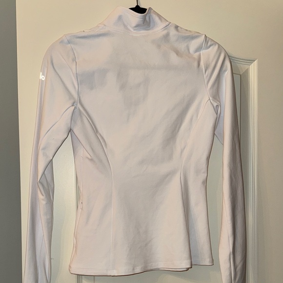 ALO Women's Alosoft White 1/2 Zip Rapid Pullover - Picture 4 of 5